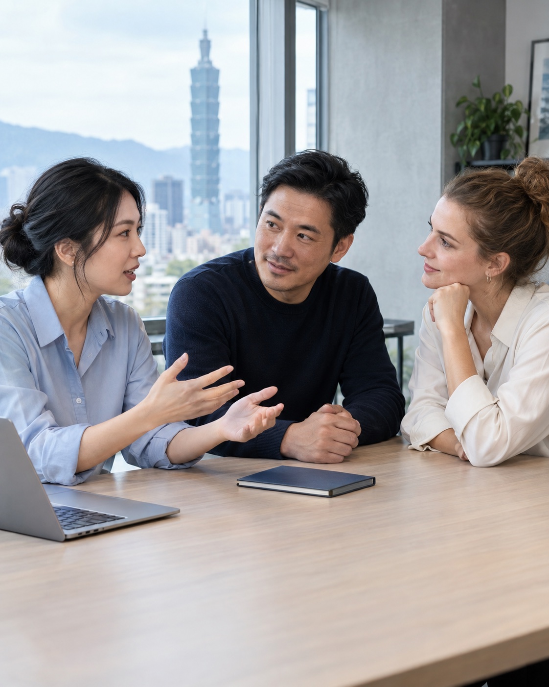 Teams across Asia and the West communicate naturally, focused on the work