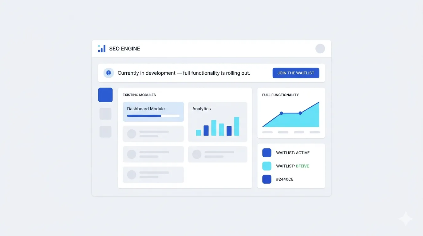 SEO Engine waitlist and dashboard